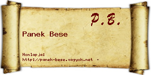 Panek Bese névjegykártya
